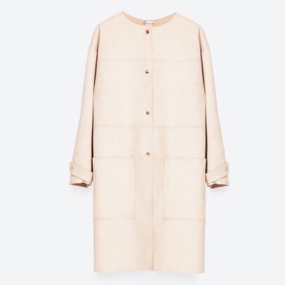 Zara Faux Suede Jacket Trench - Picture 4 of 10